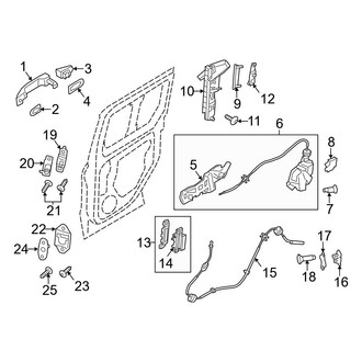 Ford OE - Side Loading Door - Lock & Hardware (Mini Passenger Van 120.6" Wheelbase)