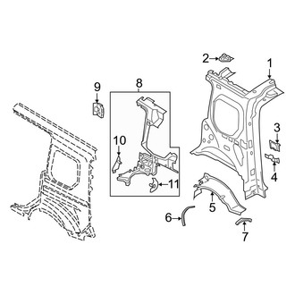 Ford OE - Side Panel - Inner Structure (Driver Side), (Mini Passenger Van 104.8" Wheelbase)