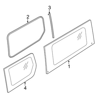 Ford OE - Side Panel - Glass (Passenger Side), (Mini Cargo Van 120.6" Wheelbase)