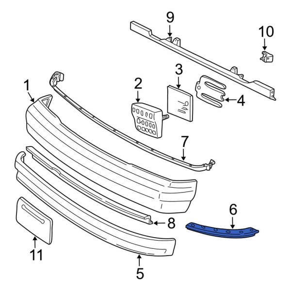 Ford OE F2UZ17A861A Front Right Bumper Cover Spacer Panel