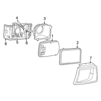 Ford OE - Front Lamps - Headlamp Components (Sealed Beam Headlamps)