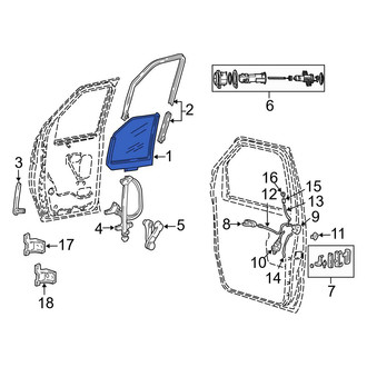 Ford OE - Center Front Door Glass