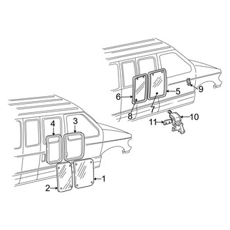 Ford OE - Side Loading Door - Glass & Hardware (Hinged)