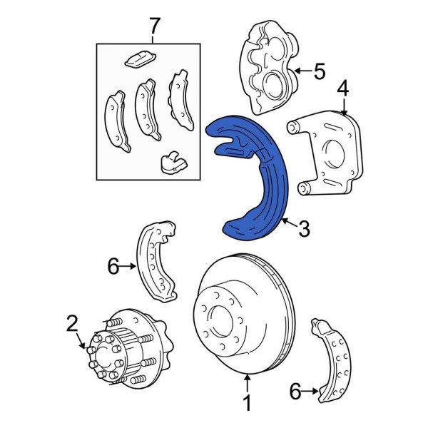 Ford OE 5C2Z2209BA Rear Brake Dust Shield