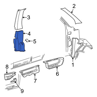 Ford OE - Right Lower Door Pillar Post Trim Set