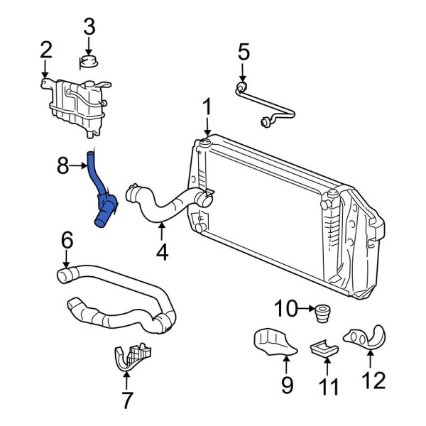 Ford OE 2L1Z8075AB Upper Engine Coolant Overflow Hose