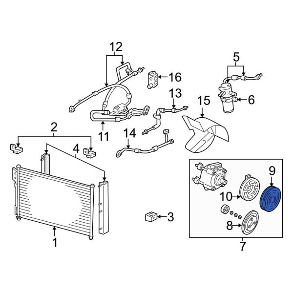 A/C Compressor Clutch Pulley