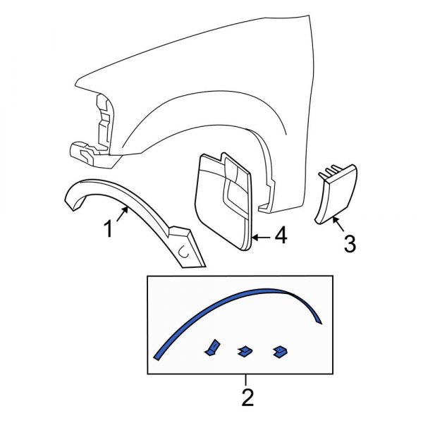 Ford OE 3L1Z16268AAA Front Rearward Fender Flare