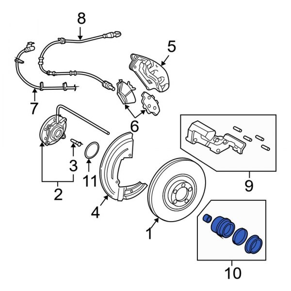 Disc Brake Caliper Repair Kit