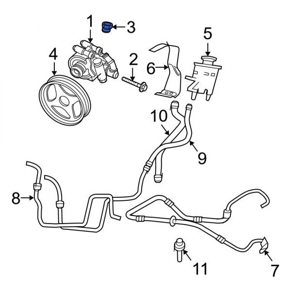 Power Steering Return Line End Fitting