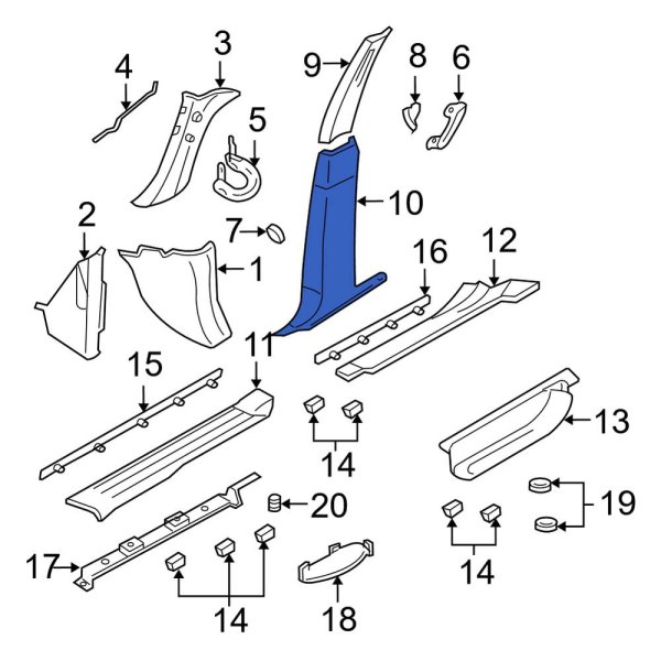 Door Pillar Post Trim Set