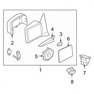 2004 ford excursion side mirror glass