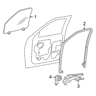 Ford OE - Front Door - Glass & Hardware (Eddie Bauer / Limited / XLS / XLT)