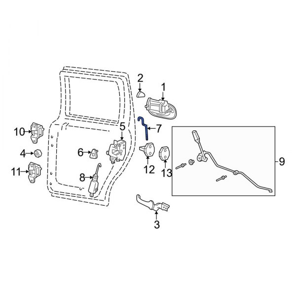 Door Lock Operating Rod