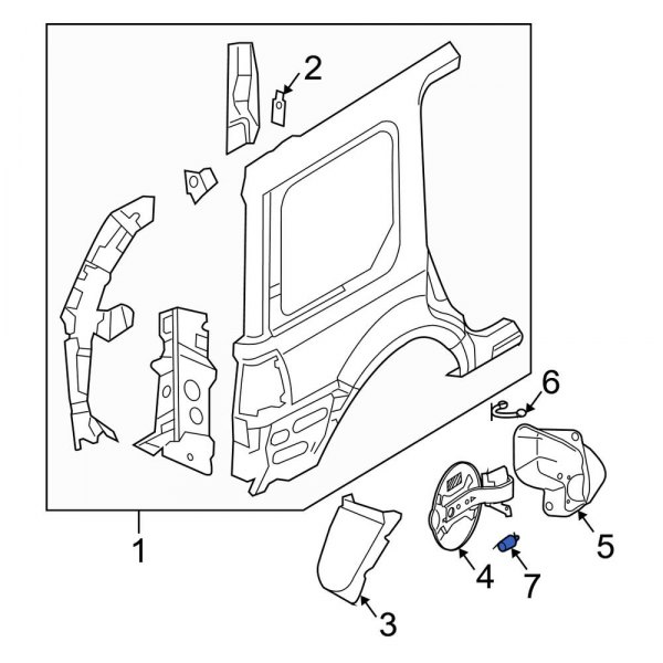 Ford OE W708757S300 Fuel Door Bumper