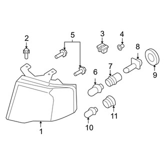 Ford OE - Front Lamps - Headlamp Components