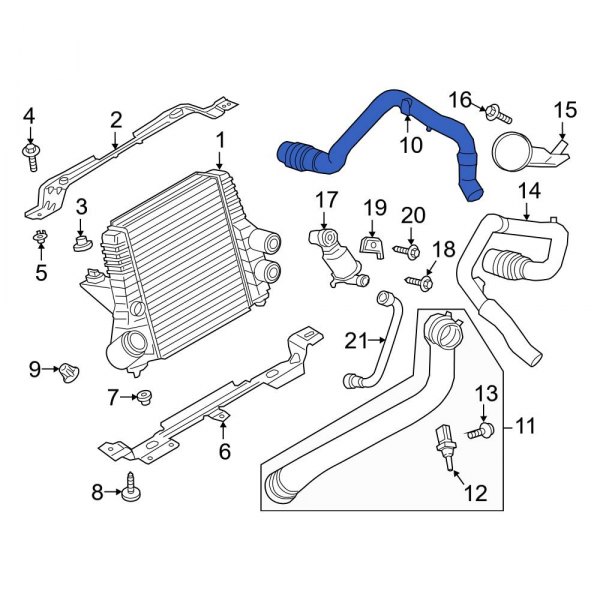 Ford OE BL3Z6C646B Upper Intercooler Pipe