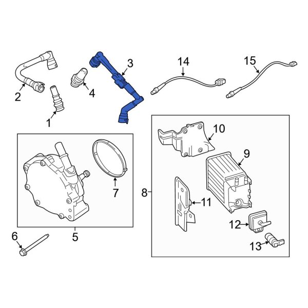 Ford OE FL3Z6758A PCV Valve Hose