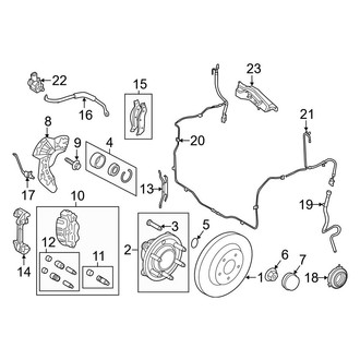 Ford OE - Front Suspension - Brake Components (EL King Ranch / EL Limited / EL XL / EL XLT / King Ranch / Limited / XL / XLT 4WD)