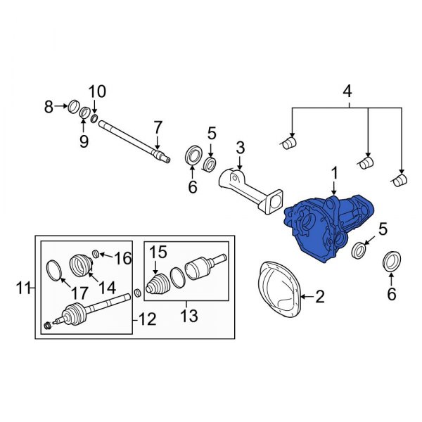 Ford OE NL3Z3010D Front Differential Housing