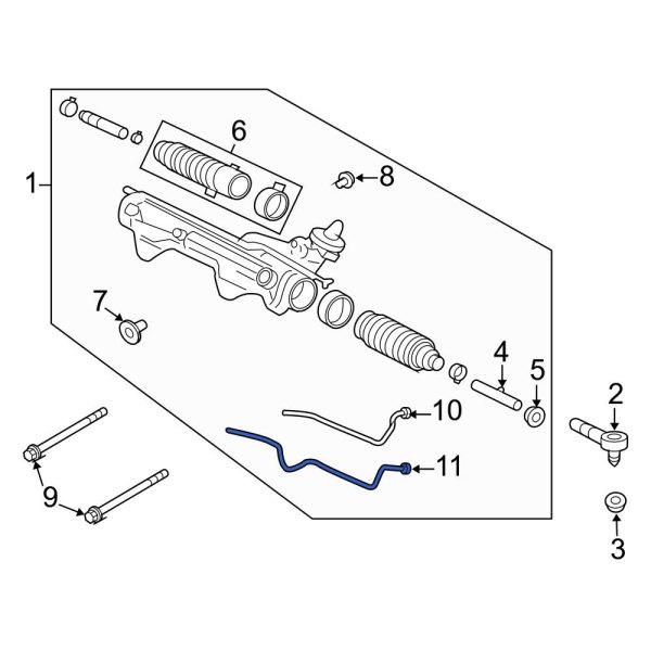 Ford OE 8L1Z3A714A Front Left Power Steering Line