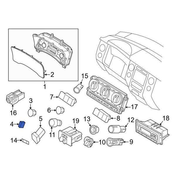 Ford OE 7L1Z11691BA Instrument Panel Dimmer Switch