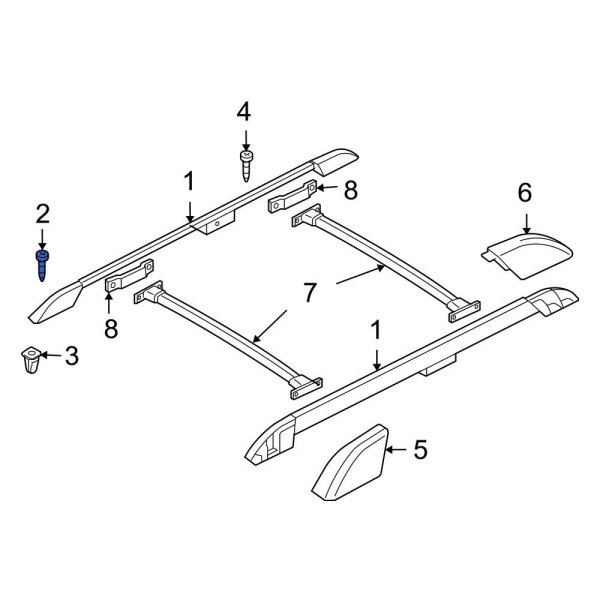 Roof Luggage Carrier Side Rail Screw