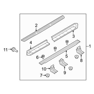 Ford OE - Pillars, Rocker & Floor - Running Board (Gloss, With Step Pad), (EL King Ranch / EL Limited / EL XL / EL XLT)