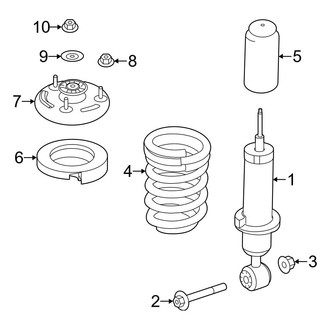 Ford OE - Rear Suspension - Shocks & Components (With Load Leveling, W/O Continuous Damping)