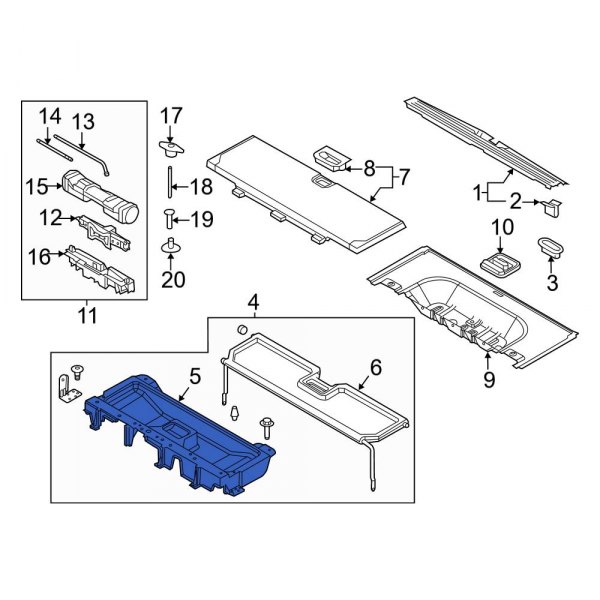 Trunk Floor Access Cover Bracket