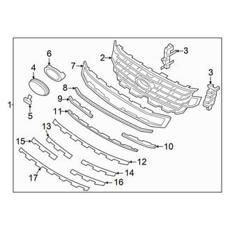 Ford OE - Front Bumper & Grille - Grille & Components (Chrome, Style 2)