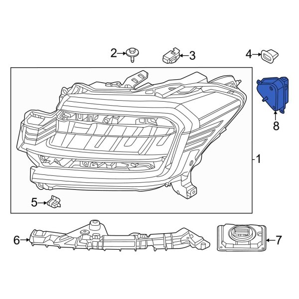 Ford OE NL1Z14B284A Front Headlight Control Module