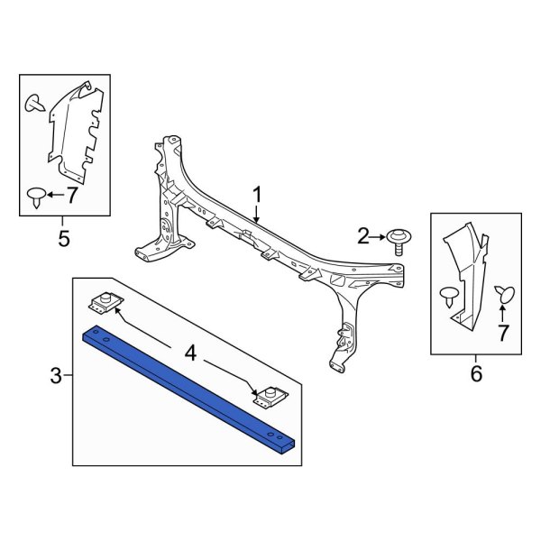 Ford OE FL3Z16139A - Front Lower Radiator Support Tie Bar