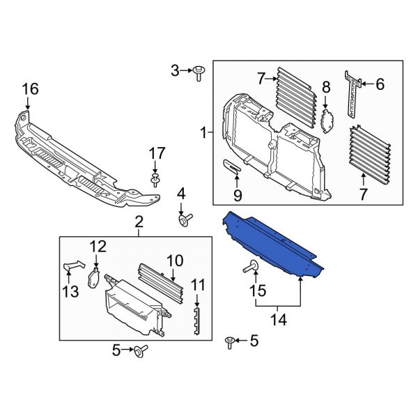 Ford Oe Jl Z A Front Lower Radiator Support Air Deflector