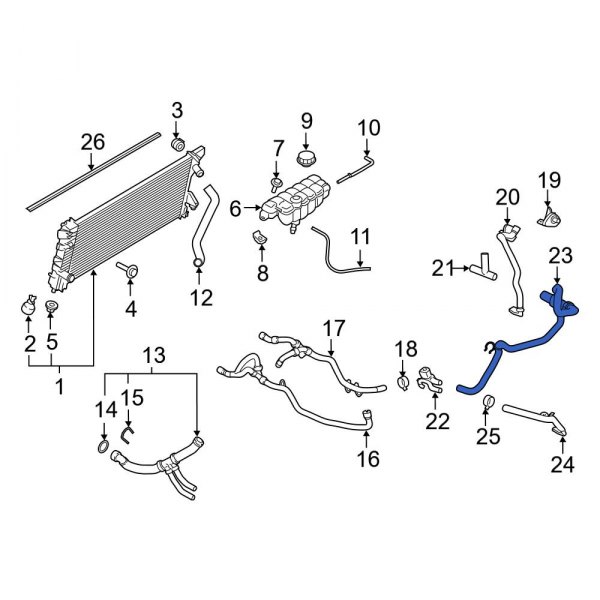 Engine Coolant Crossover Pipe