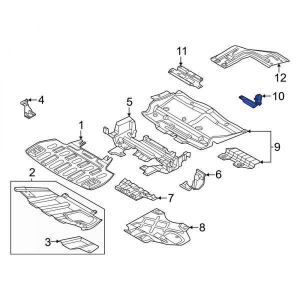 Ford OE JL1Z7E063A Rear Floor Pan Splash Shield