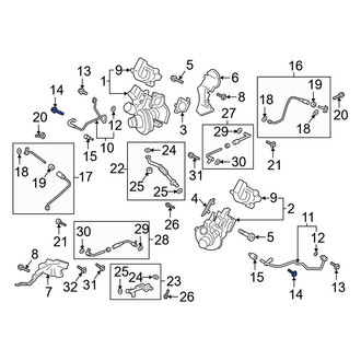 Ford OE - Turbocharger Coolant Line Bolt