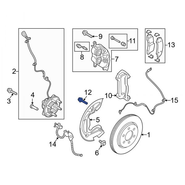 Disc Brake Caliper Anchor Plate Bolt