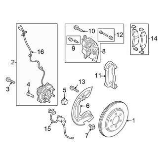 Ford OE - Front Wheel Bearing and Hub Assembly