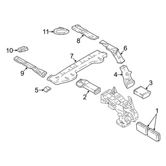 Ford OE - Instrument Panel - Ducts (Rear, With Panoramic Roof)