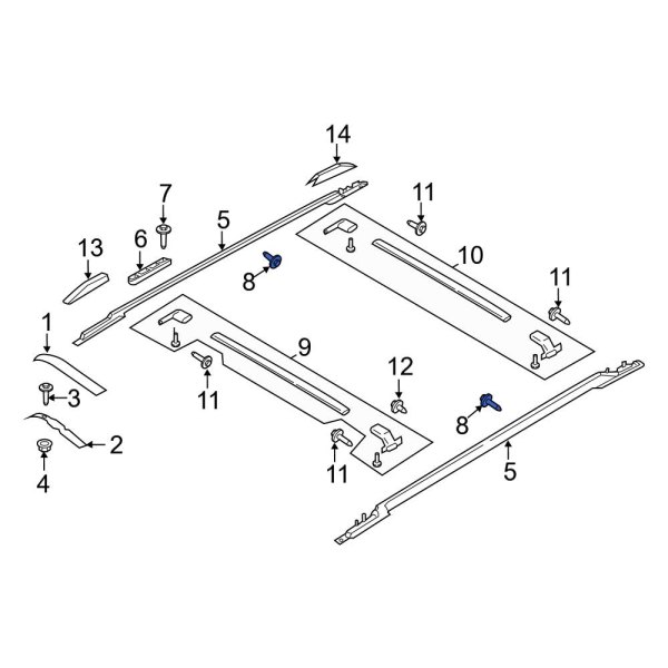 Roof Luggage Carrier Side Rail Cap