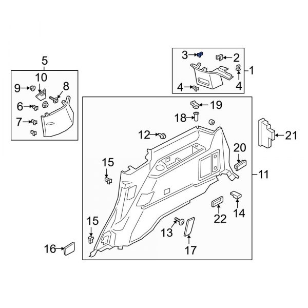 Body D-Pillar Trim Panel Clip