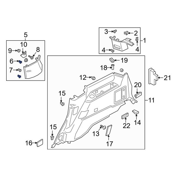 Body C-Pillar Trim Panel Clip