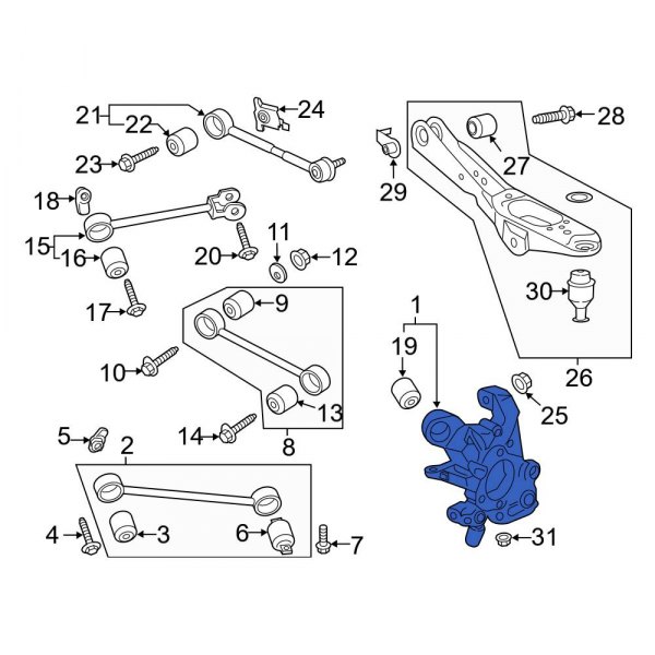 Ford Oe Nl1z5a968a Rear Right Suspension Knuckle