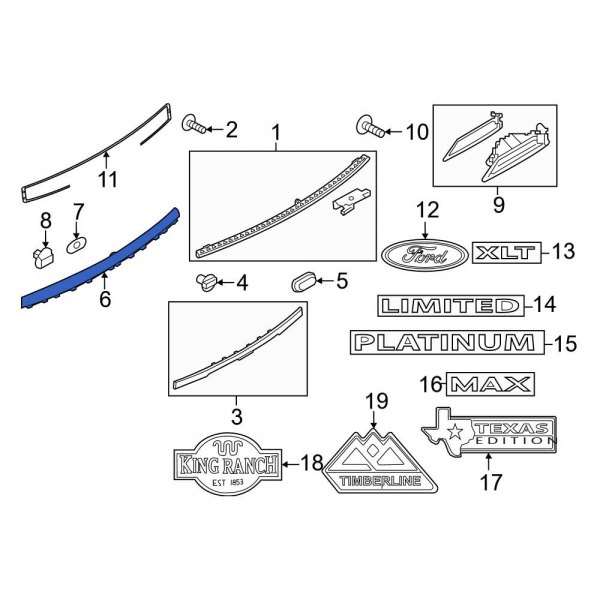 Liftgate Finish Panel Trim Plate