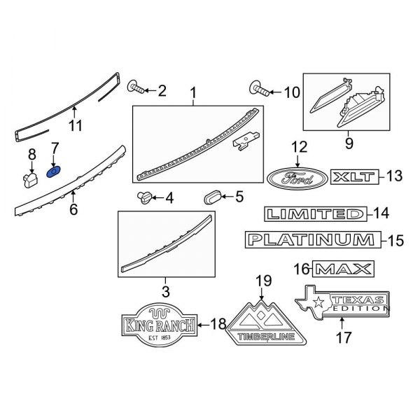 Liftgate Finish Panel Trim Plate Clip