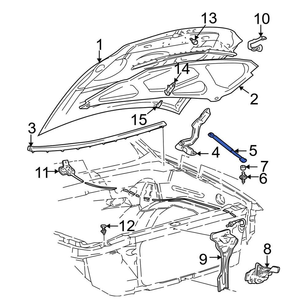 Ford OE F65Z16C826AA - Hood Lift Support