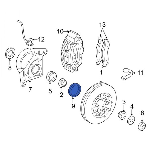 Ford OE F65Z2C182AA Front ABS Wheel Speed Sensor Tone Ring