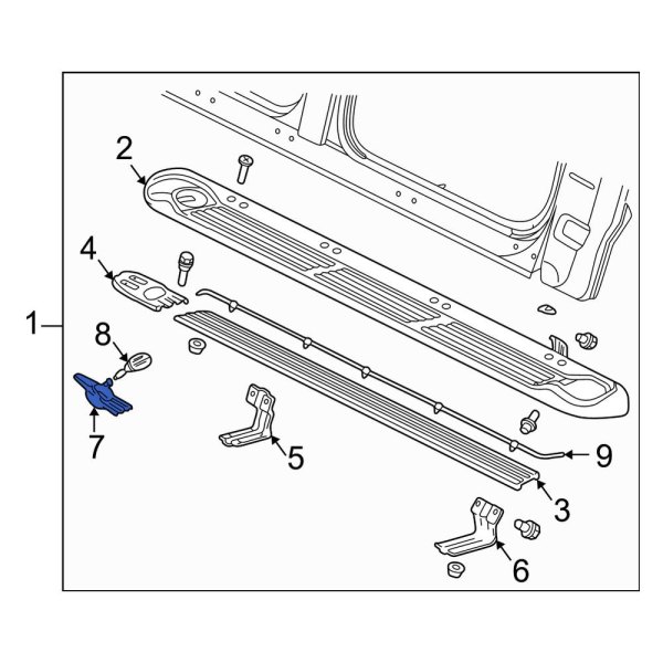 Ford OE YL1Z16A511AA Front Right Running Board Step Pad