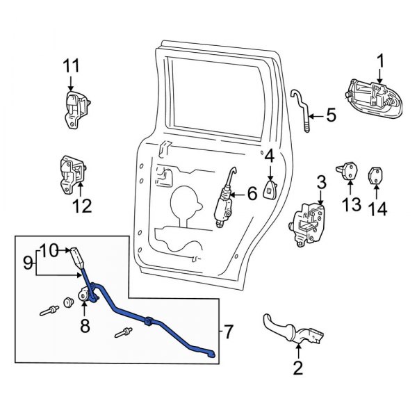 Door Lock Operating Rod